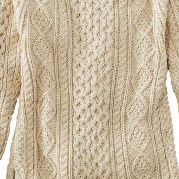 LL Bean Signature Cotton mauve Fisherman Tunic Sweater - Picture 2 of 8